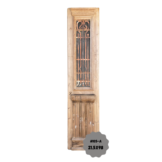 Egyptian Hand Carved Antique Door with Iron #105