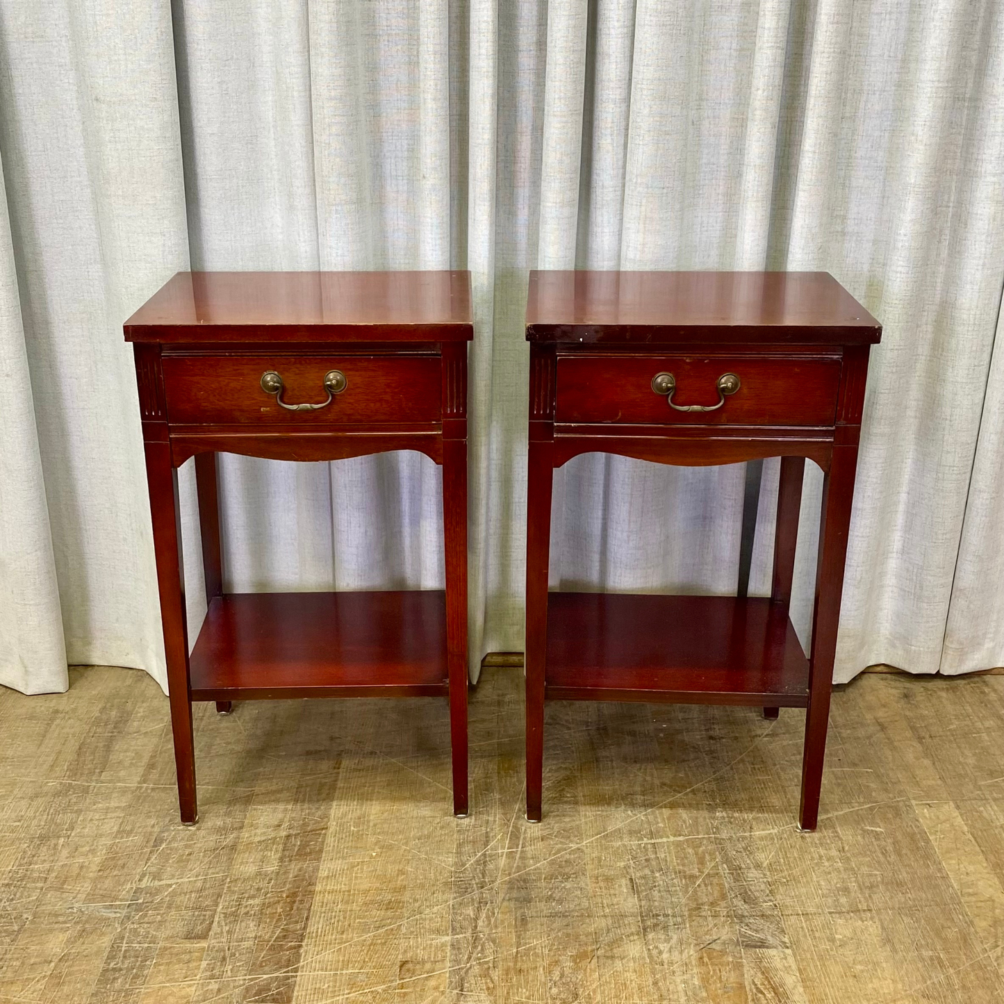 Pair of One drawer Mahogany Nightstands