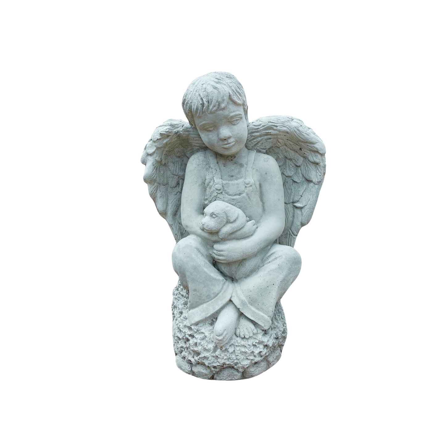 Concrete Angel Boy Statue 15"