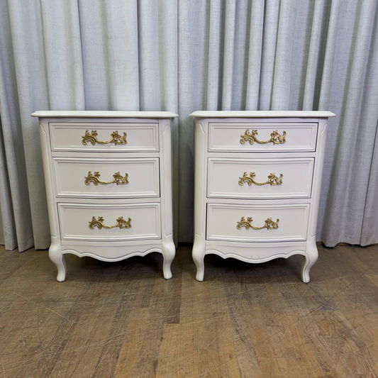 French Provincial Nightstands Lacquered Our Custom White