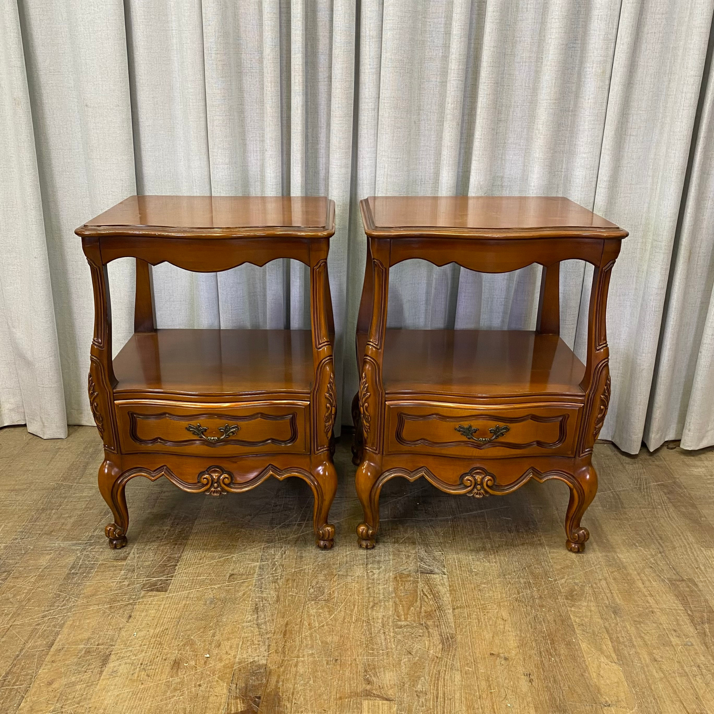Pair of French Single Drawer Nightstands