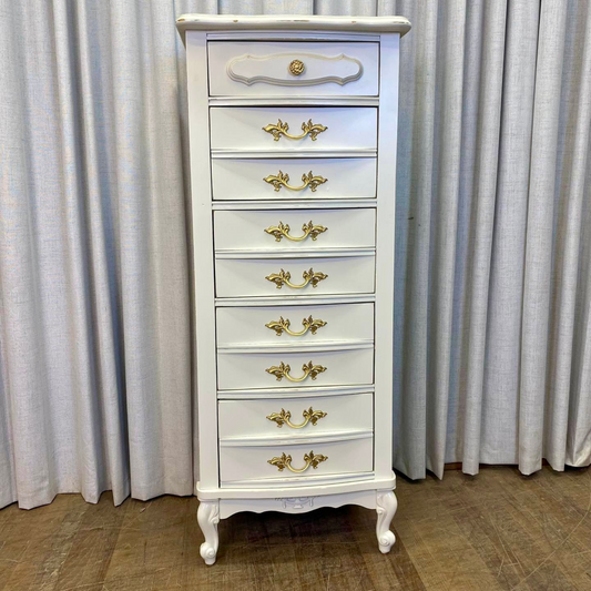 French Provincial Lingerie Chest Painted White