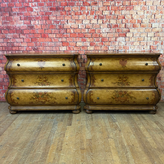 Pair of Oversized Bombe Style Nightstands