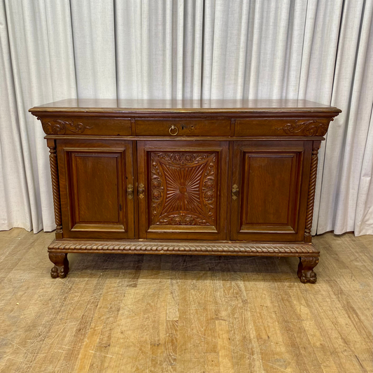 Oak Victorian Carved Sideboard