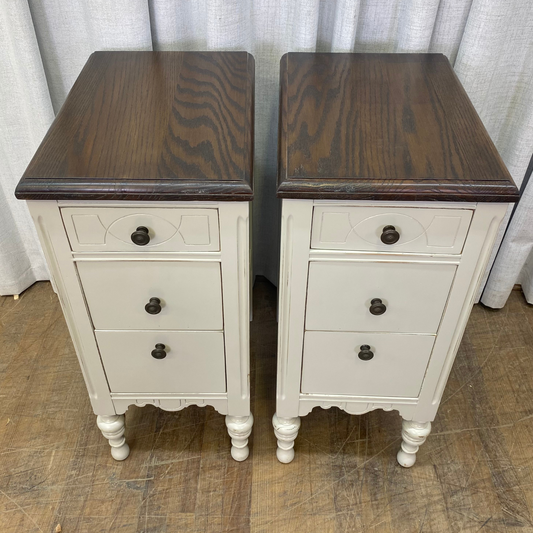 Depression Era Nightstands Lacquered Swedish Grey