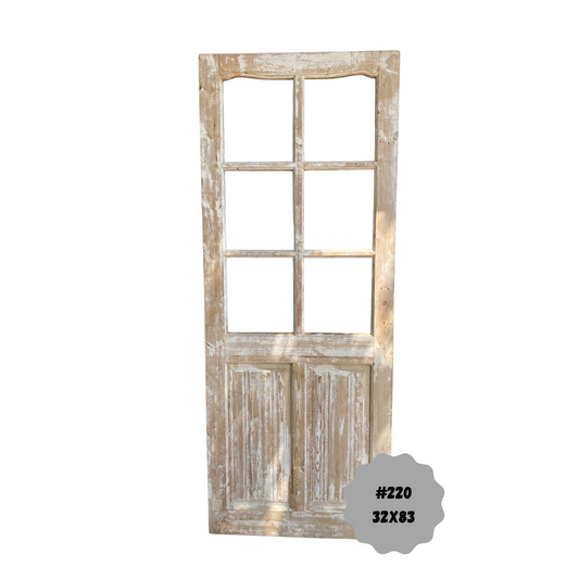 Egyptian Hand Carved Antique Panel Door with Lites #220