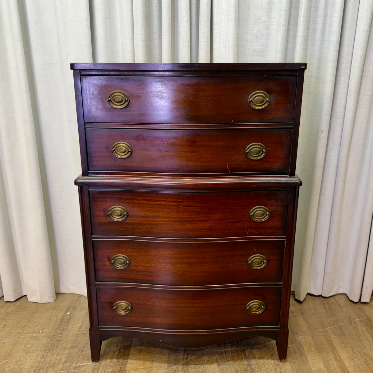 Hepplewhite Five Drawer Chest on Chest