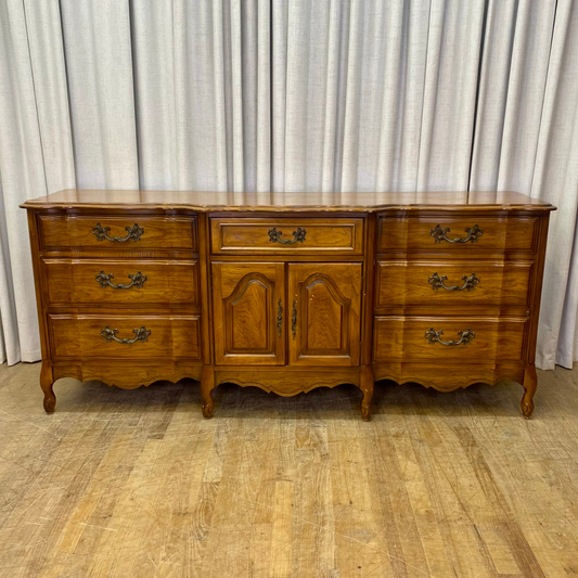 French Provincial Two Door Nine Drawer Dresser
