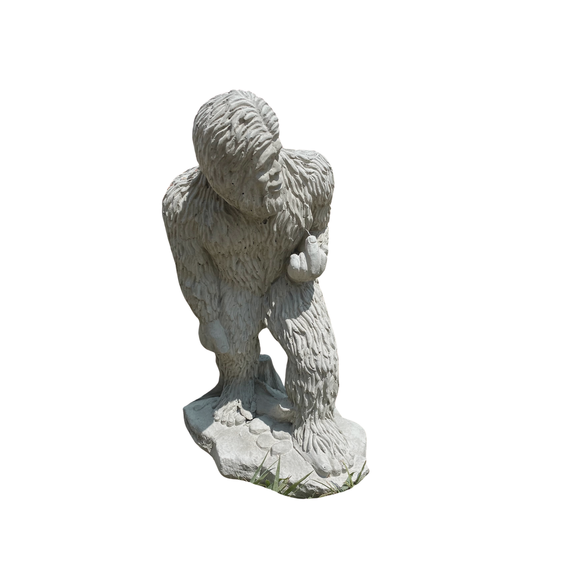 Concrete Big Foot Flipping the Bird Statue – White Elephant Mandeville