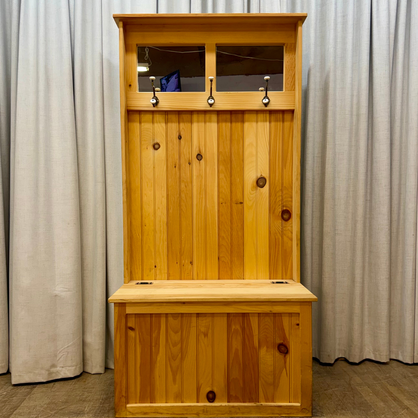 Solid Pine Hall Tree/Entryway Bench