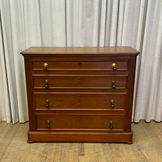 Four Drawer Antique Chest with Teardrop Pulls