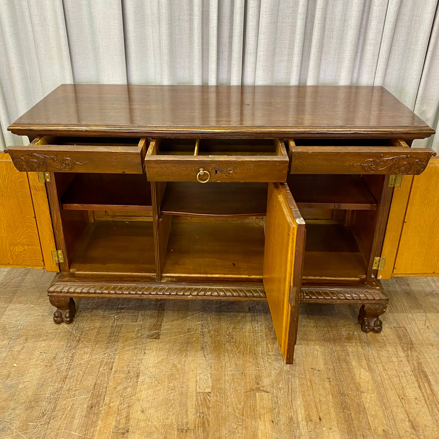 Oak Victorian Carved Sideboard