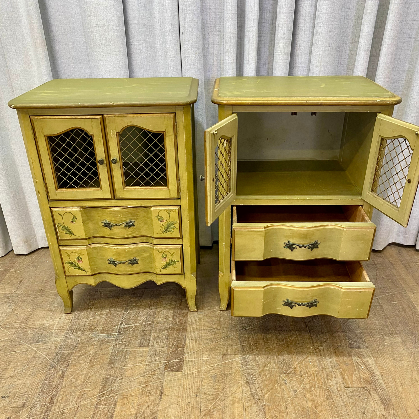 Pair French Provincial Nightstands