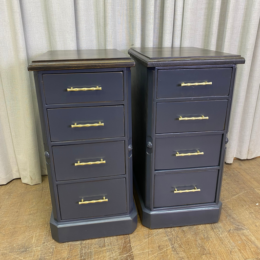 Vintage Four Drawer Hale Navy Nightstands