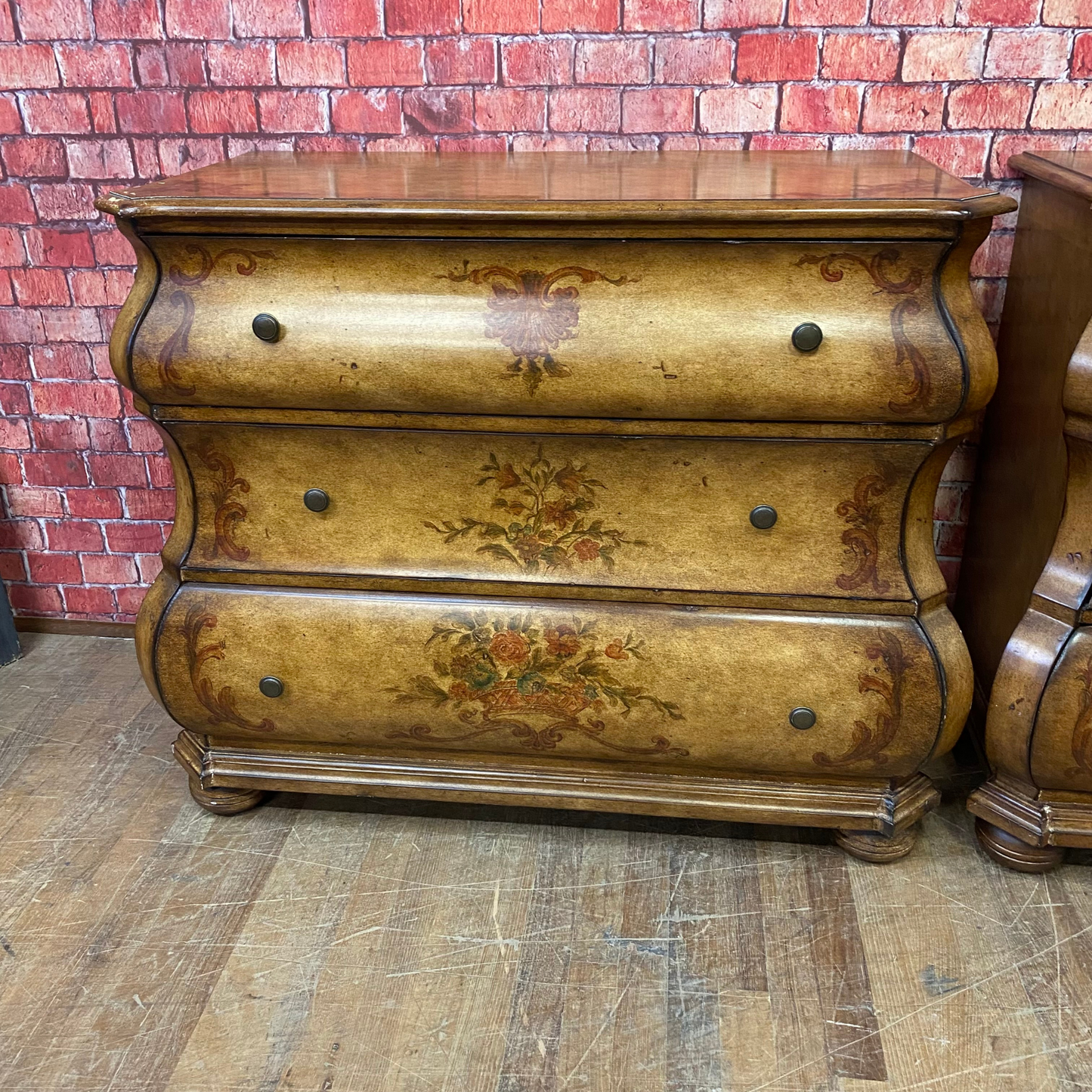 Pair of Oversized Bombe Style Nightstands