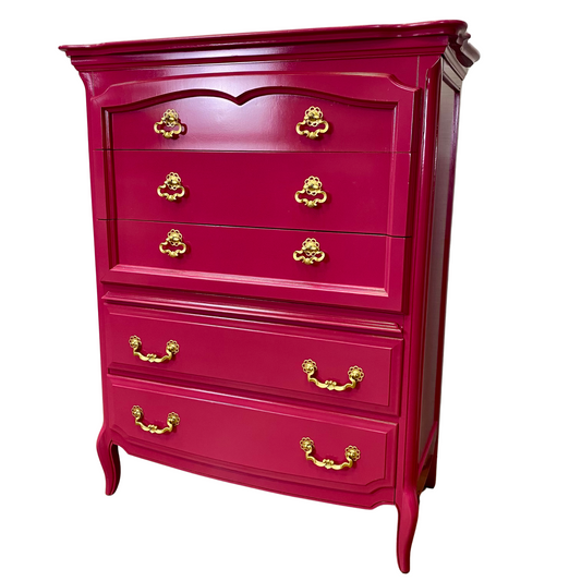 French Provincial Chest Lacqured Hight Gloss Gypsy Pink