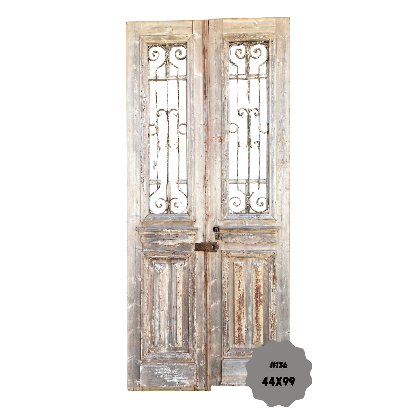 Egyptian Hand Carved Antique Door with Iron #136