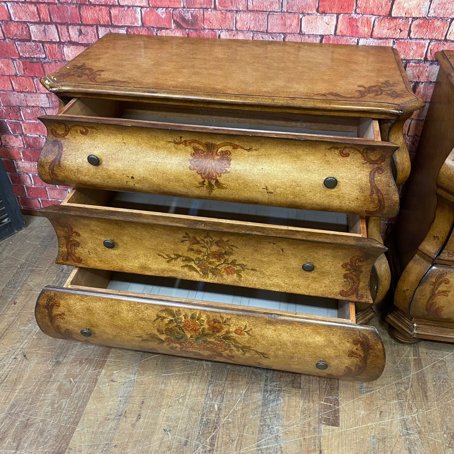 Pair of Oversized Bombe Style Nightstands