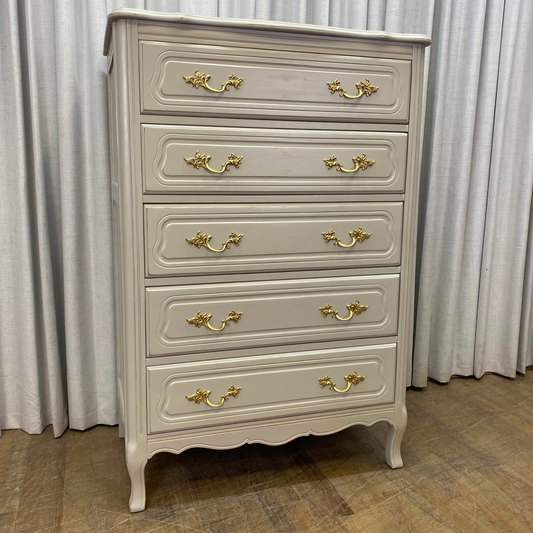French Provincial Five Drawer Chest