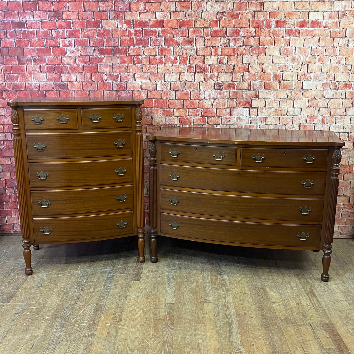 1940's Mahogany Dresser and Chest by Mayflower Colonial Shops