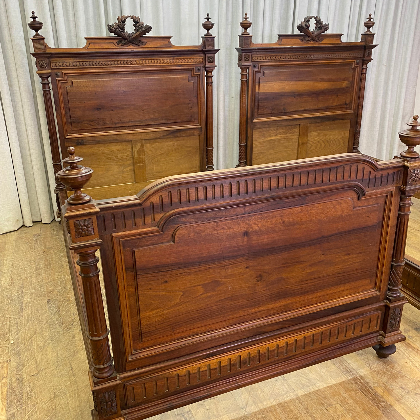 Pair of Antique 3/4 Size Beds