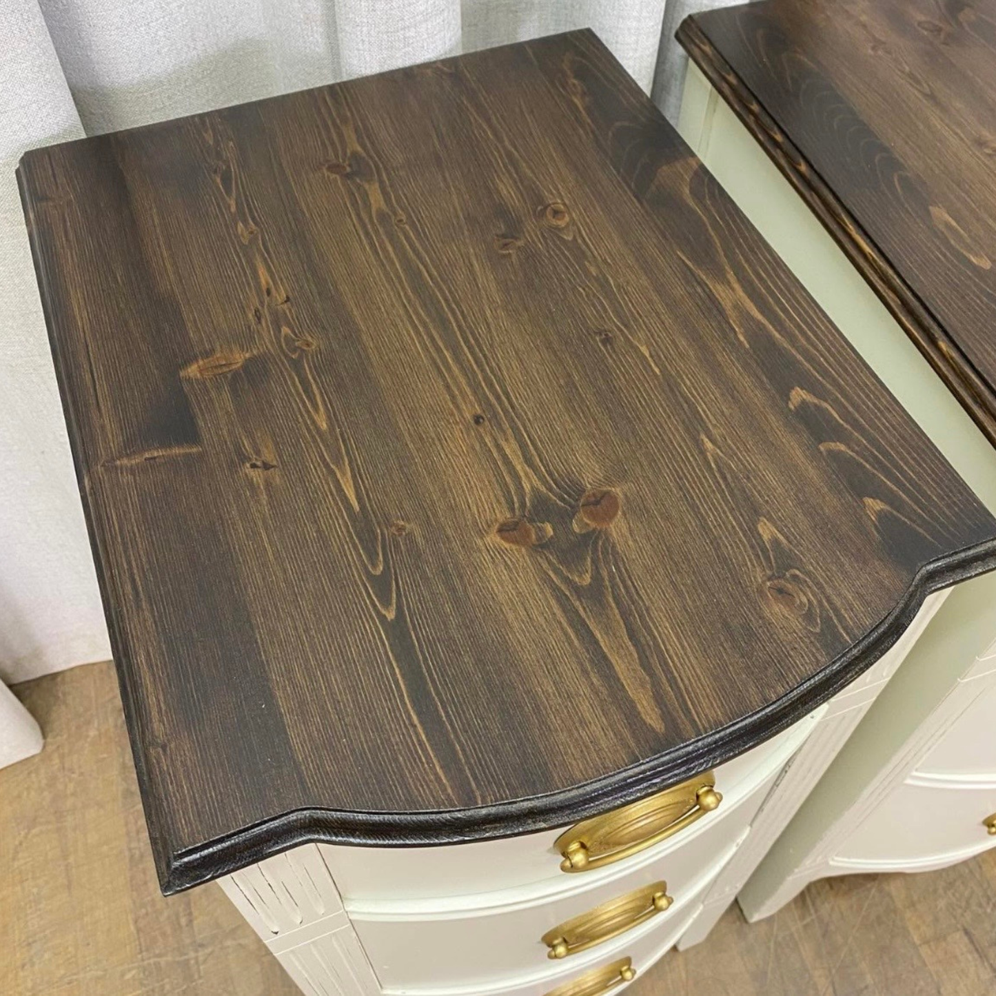 Pair of Tall Narrow Hepplewhite Style Nightstands