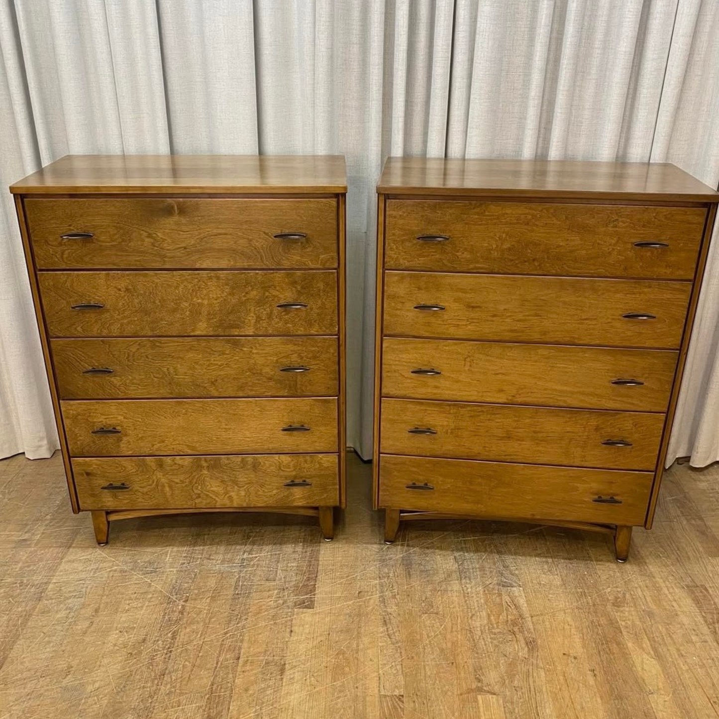 Pair of Matching Solid Wood Vintage Chest