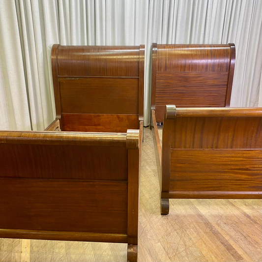 Pair of Antique Twin Size Sleigh Beds