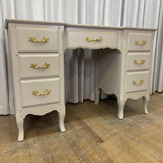 Solid Wood French Desk/Vanity Swedish Grey
