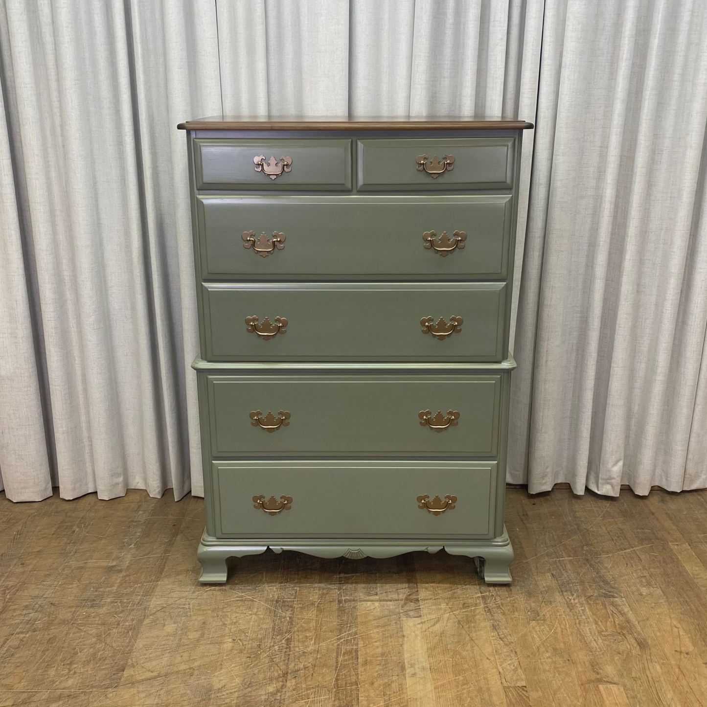 Vintage Solid Wood Matching Dresser and Chest by Kling
