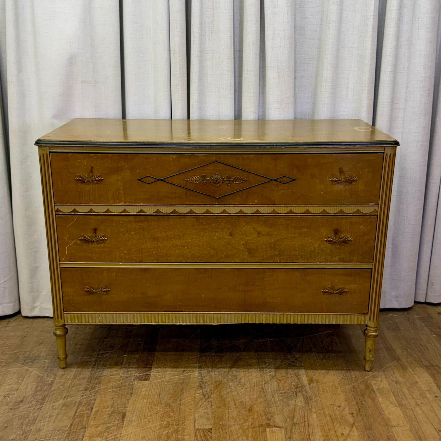 Paint Decorated Depression Era Dresser