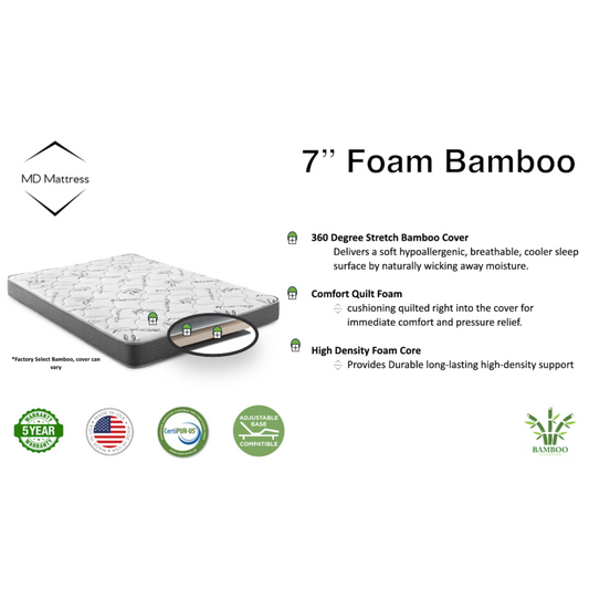 7" Foam Bamboo Mattress