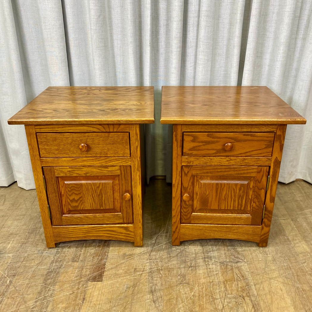 Oak Finish Nightstands
