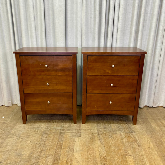 Modern Three Drawer Nightstands