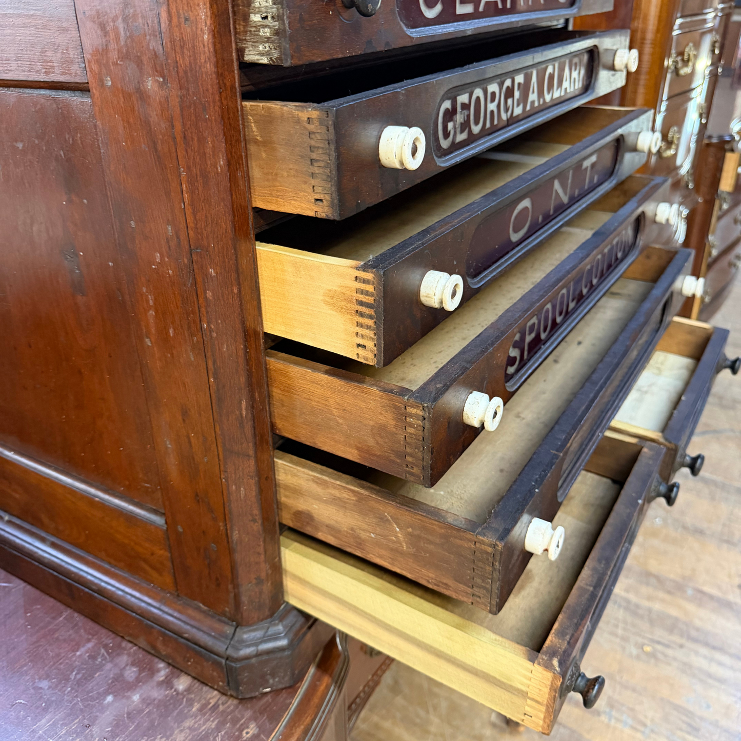 Antique Clark's Spool Cabinet
