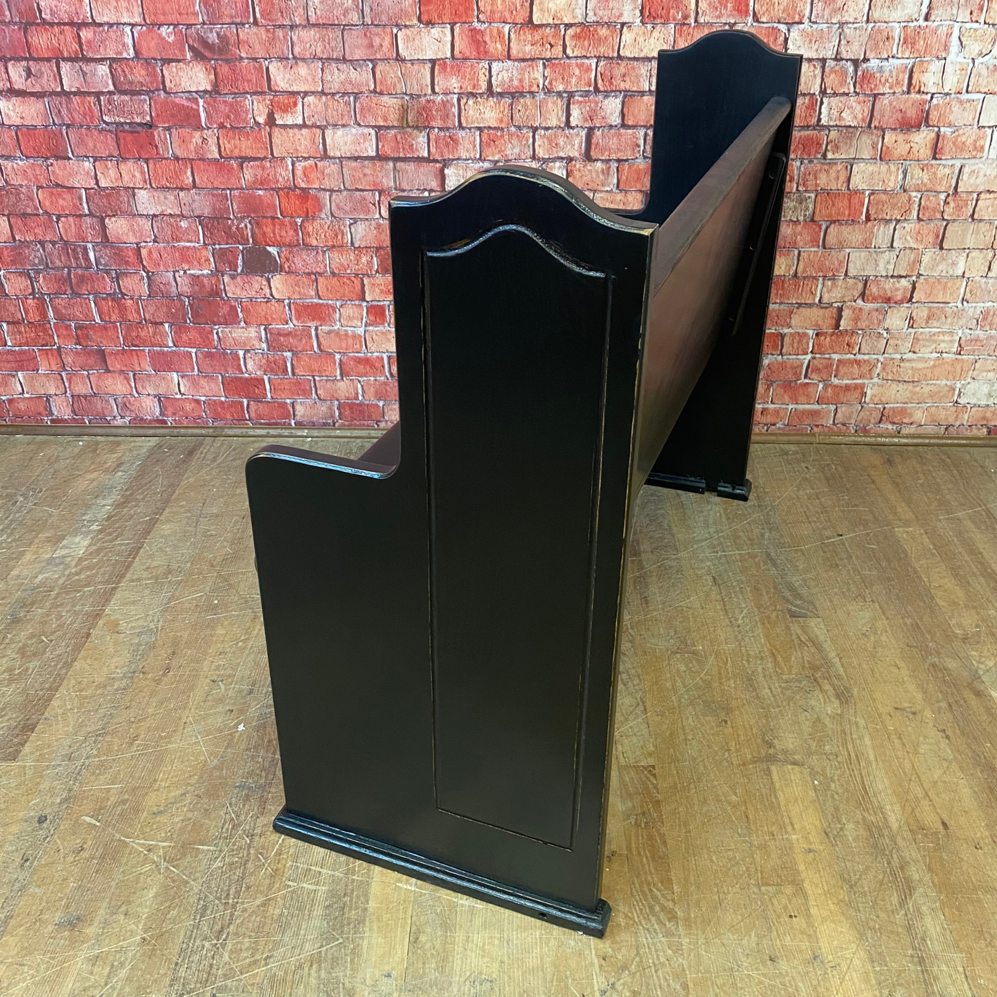 Church Pew Painted Black & Lightly Distressed