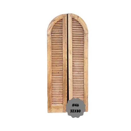 Pair of Arched Wooden Shutters