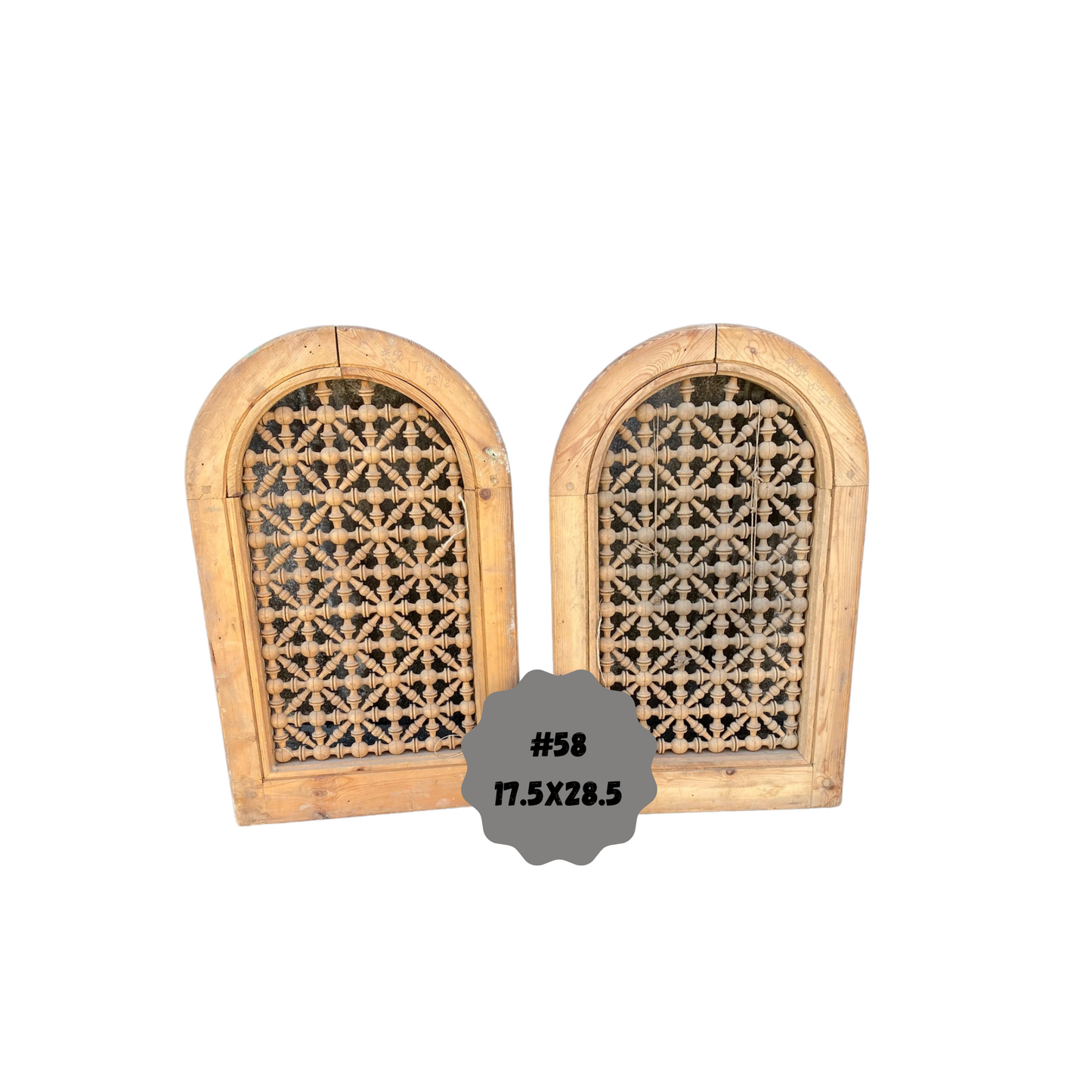 Egyptian Small Wooden Arched Window