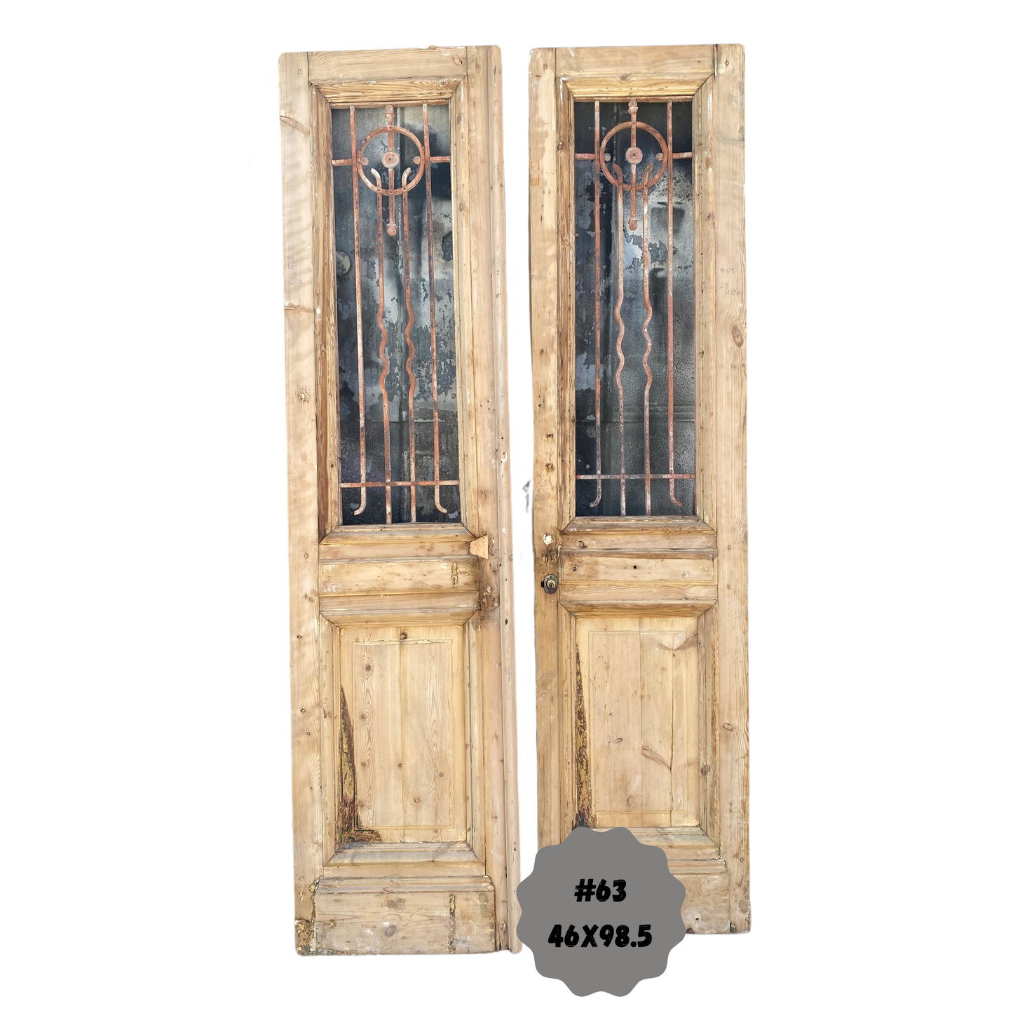 Egyptian Hand Carved Antique Doors with Iron