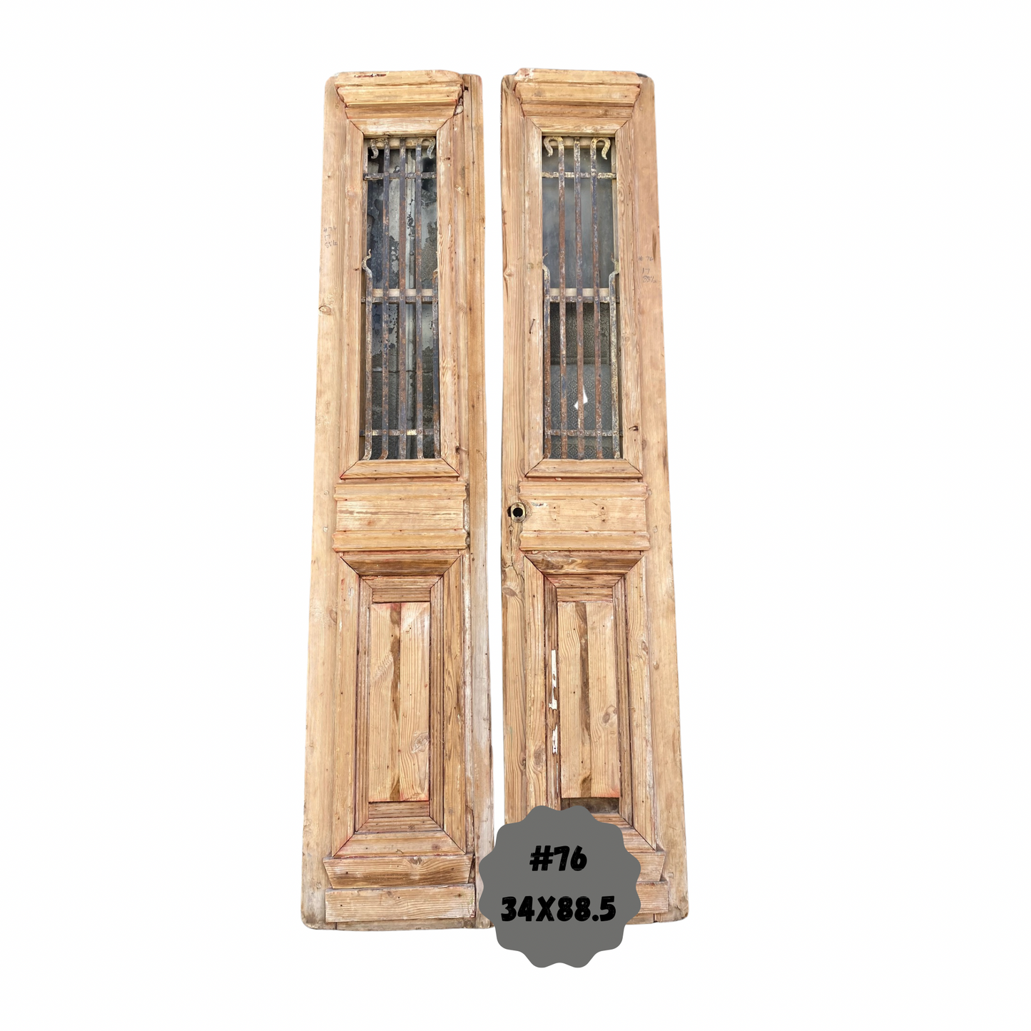 Egyptian Hand Carved Antique Door with Iron