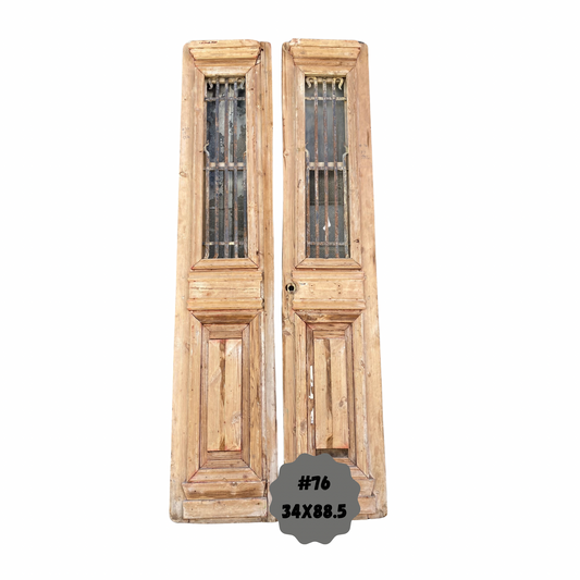 Egyptian Hand Carved Antique Door with Iron