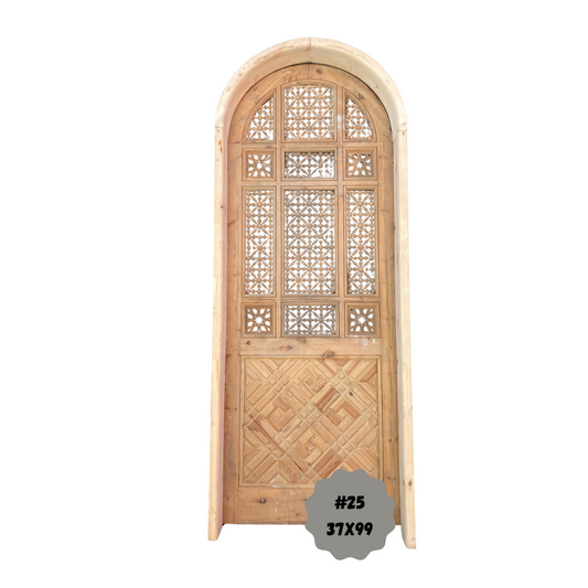 Egyptian Arched Wooden Door with Frame