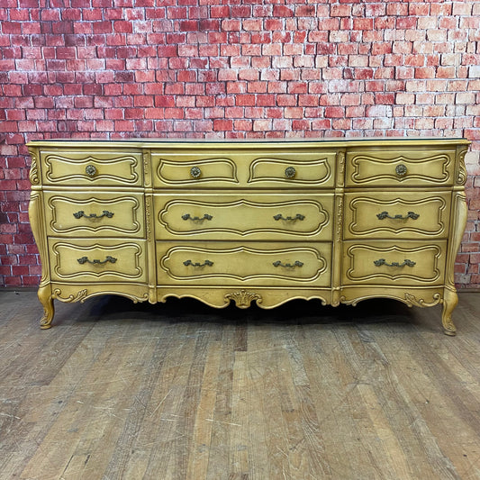 French Provincial Dresser with Glass Top