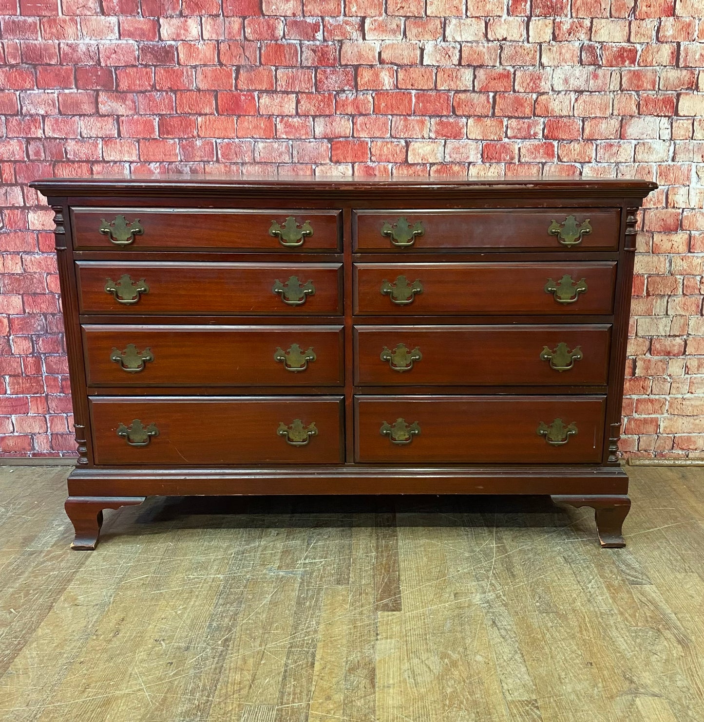 Solid Mahogany Eight Drawer Dresser