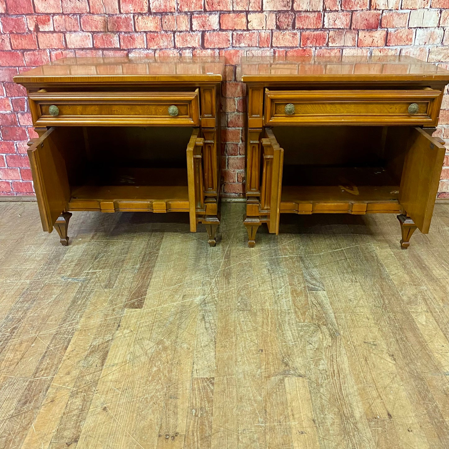 Pair of Directoire Style Nightstands by Pepplers Furniture Co