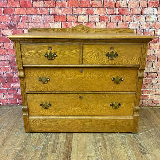 Antique Four Drawer Oak Dresser