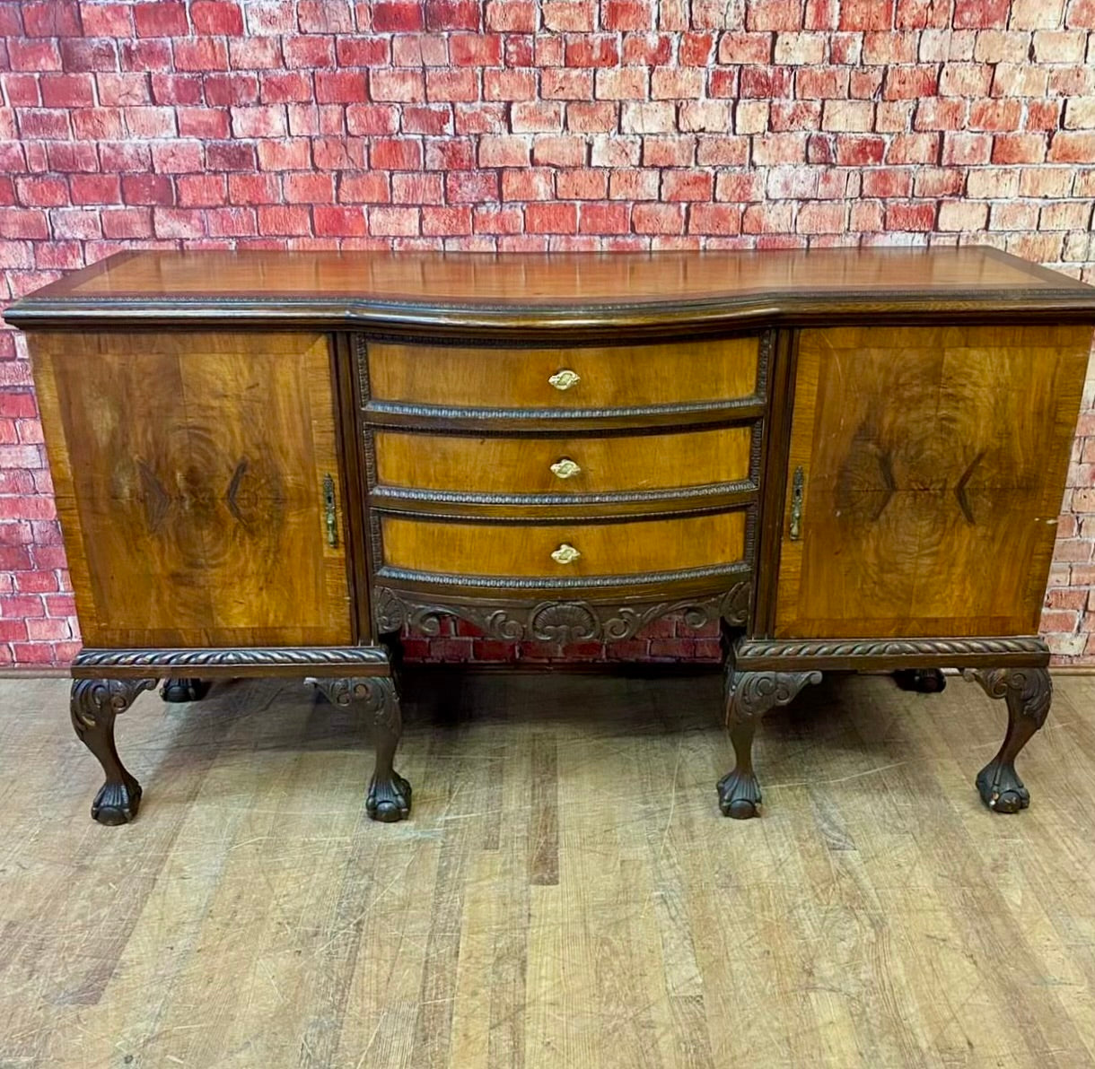 Antique Ball and Claw Foot Sideboard