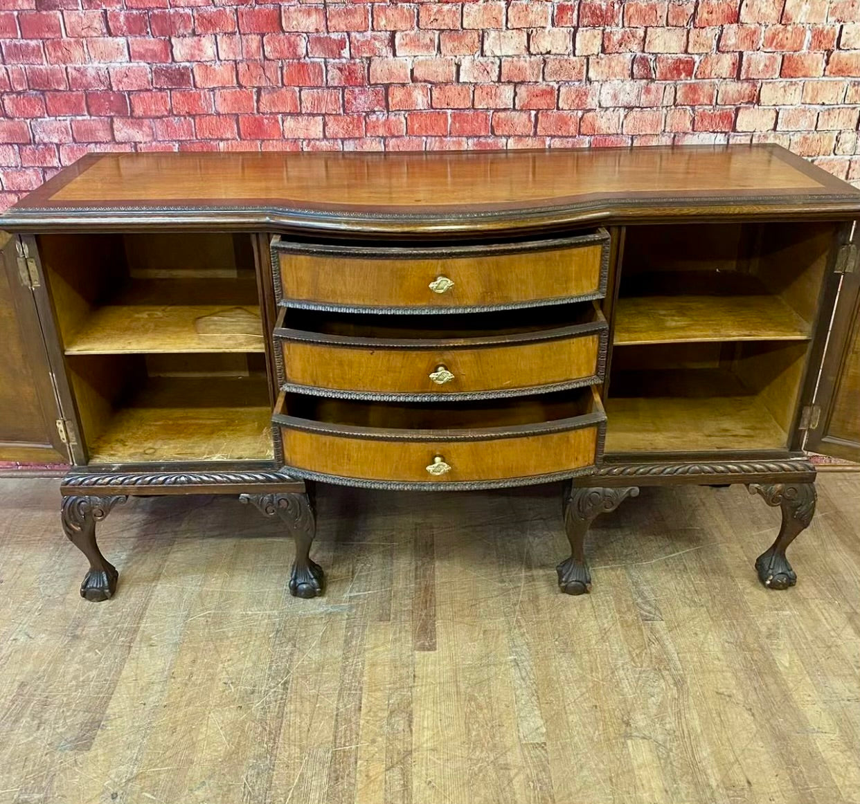 Antique Ball and Claw Foot Sideboard