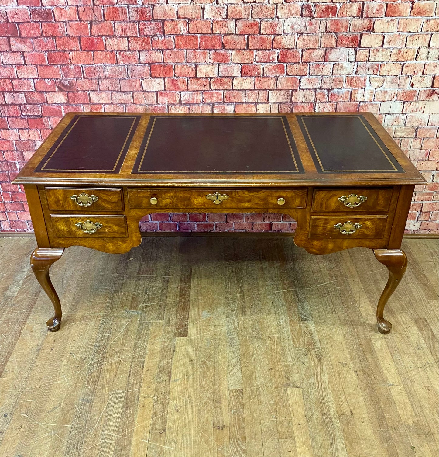 Queen Anne Leather Top Desk