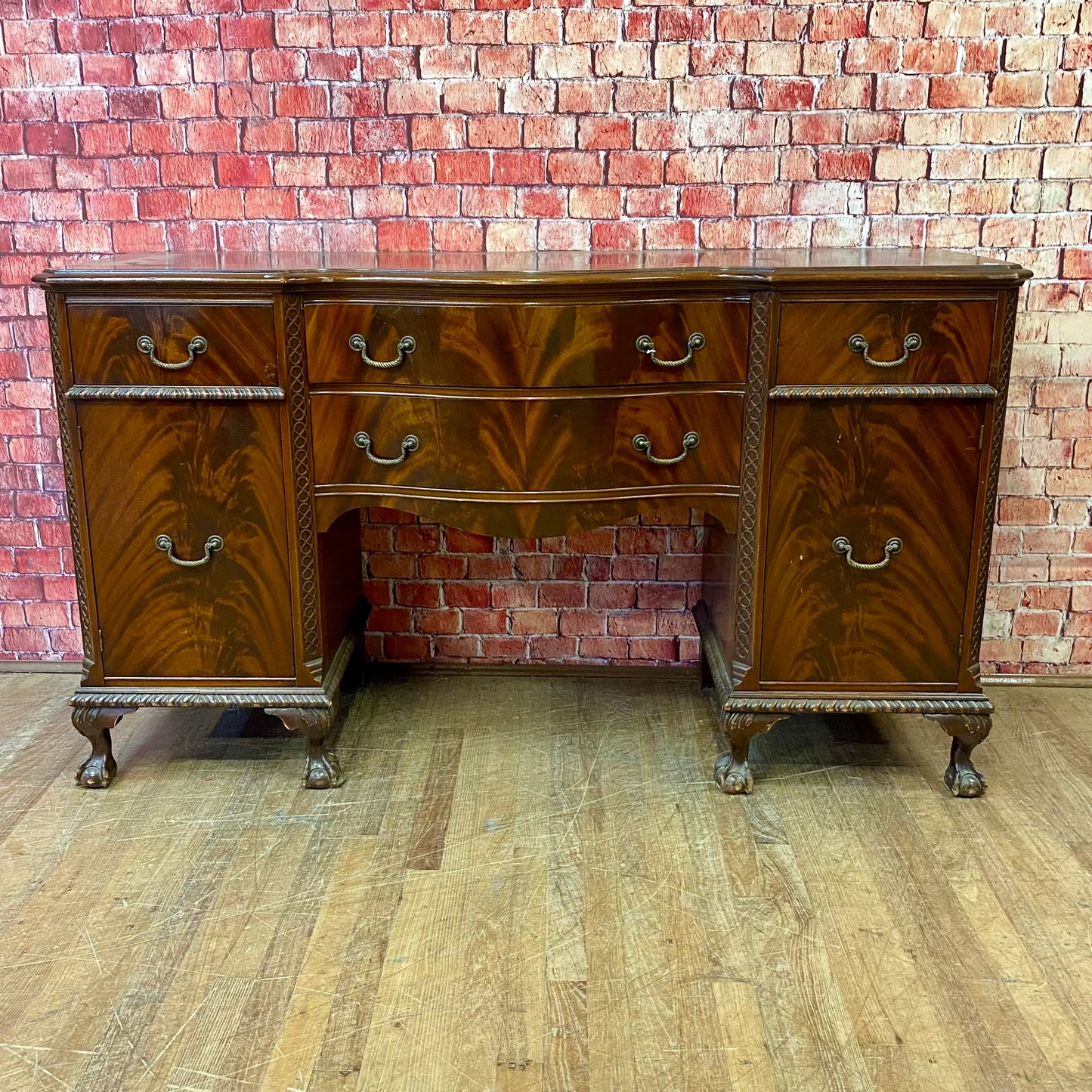 Mahogany Ball and Claw Foot Sideboard